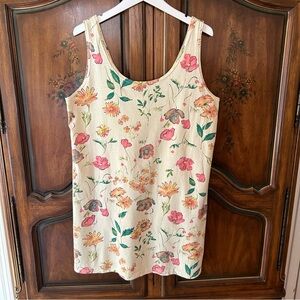 STAMP ~ Watercolor Floral Vintage 90s Sleeveless Tank Dress in size XL
